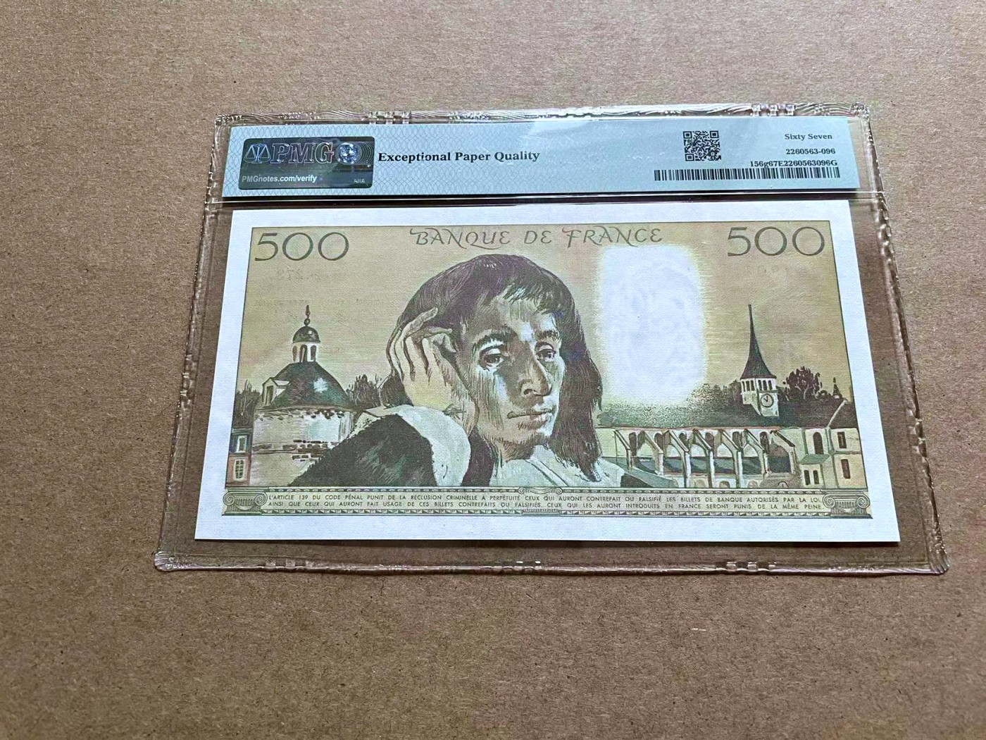 【Blue Auction】✨世界纸币精拍第433期【精】 【无47】法国 1988年500法郎 PMG67EPQ 高分