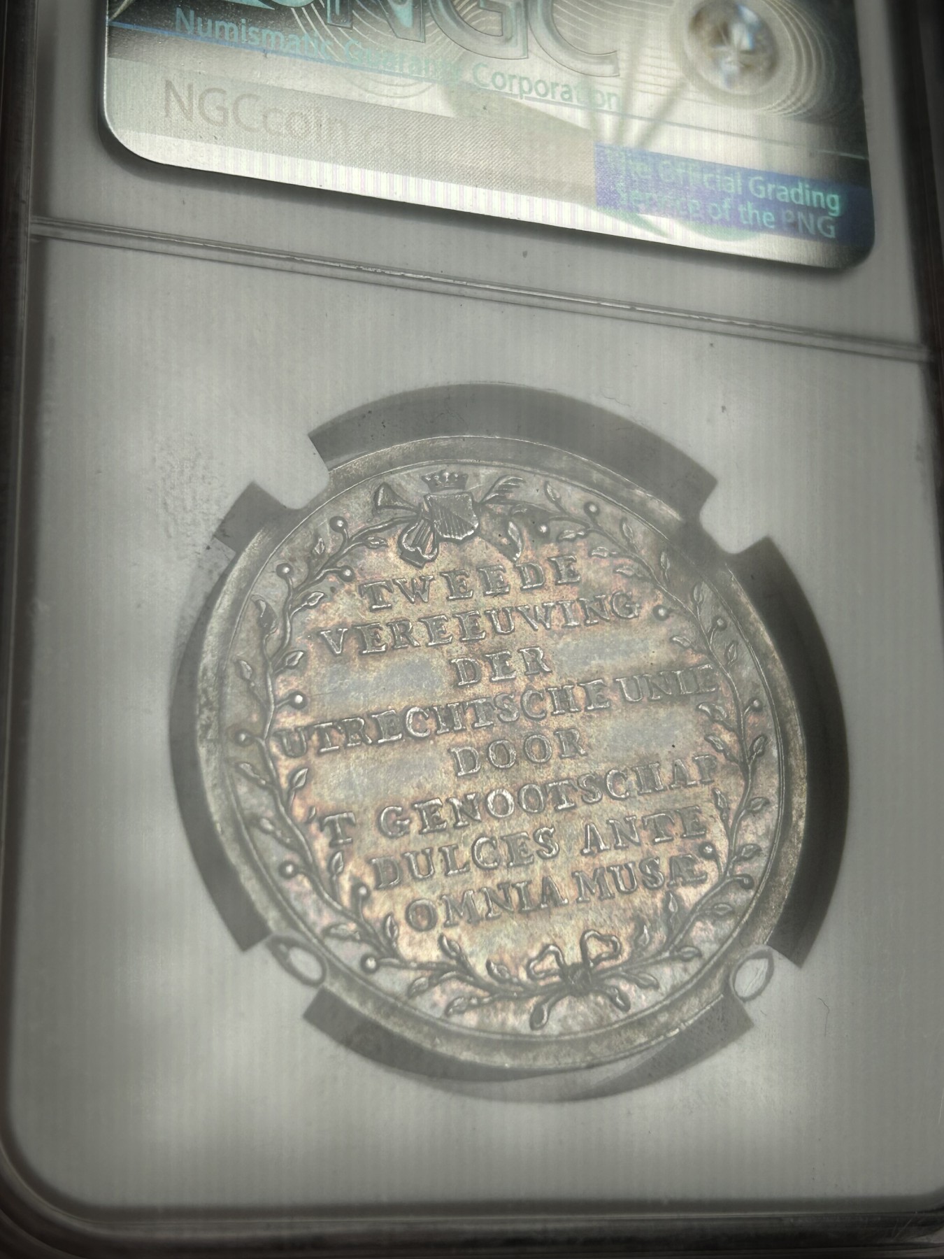 万国钱币拍卖第021期（龙年首拍） NGC MS63 1779荷兰乌特勒支联盟纪念银章 原味酱彩