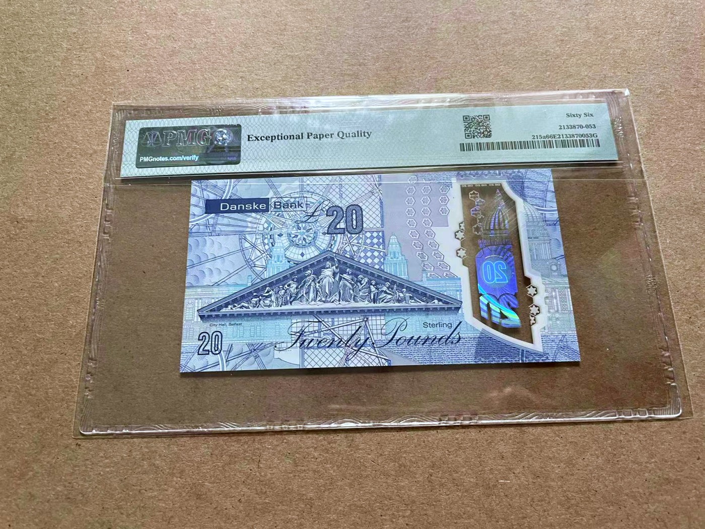 【Blue Auction】✨世界纸币精拍第433期【精】 【AA冠999豹子号】北爱尔兰 2019年20镑 PMG66EPQ 