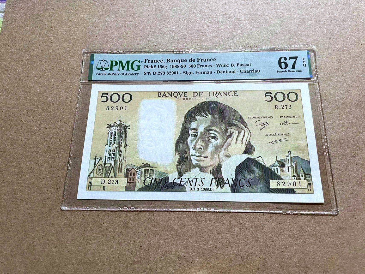 【Blue Auction】✨世界纸币精拍第433期【精】 【无47】法国 1988年500法郎 PMG67EPQ 高分