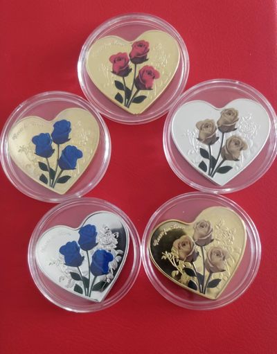 开心放漏，无佣金 - 非常完美的心形玫瑰一组5枚