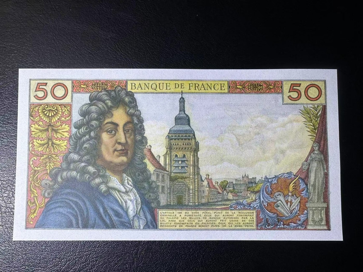 【Blue Auction】✨世界纸币精拍第434期【精】 法国 1969年50法郎 拉辛 UNC-针孔