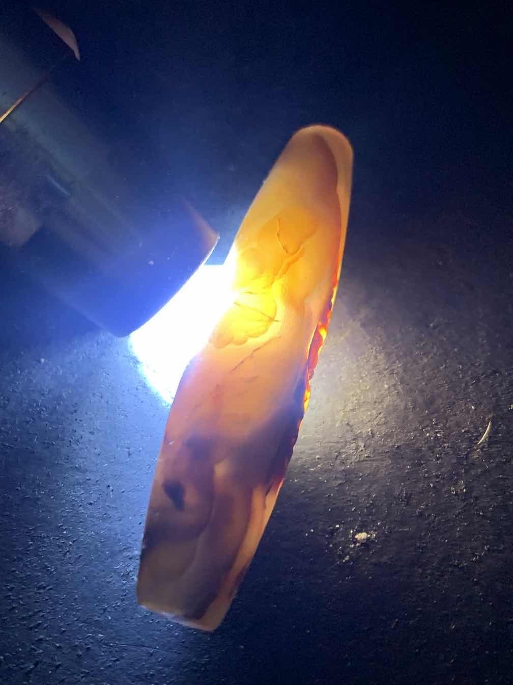 精美亚光高玉化巴西玛瑙手工俏色巧雕无相佛桶珠一个