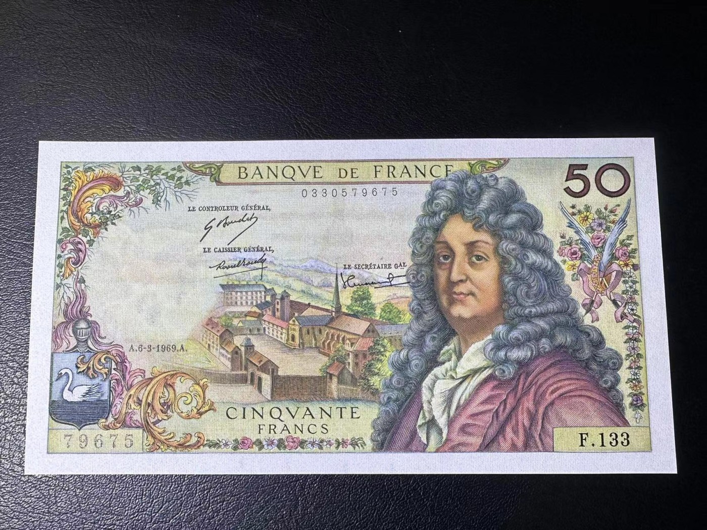 【Blue Auction】✨世界纸币精拍第434期【精】 法国 1969年50法郎 拉辛 UNC-针孔