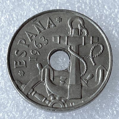 海外回流1元起拍小铺 各国钱币散币场 第8期 西班牙1963年50分