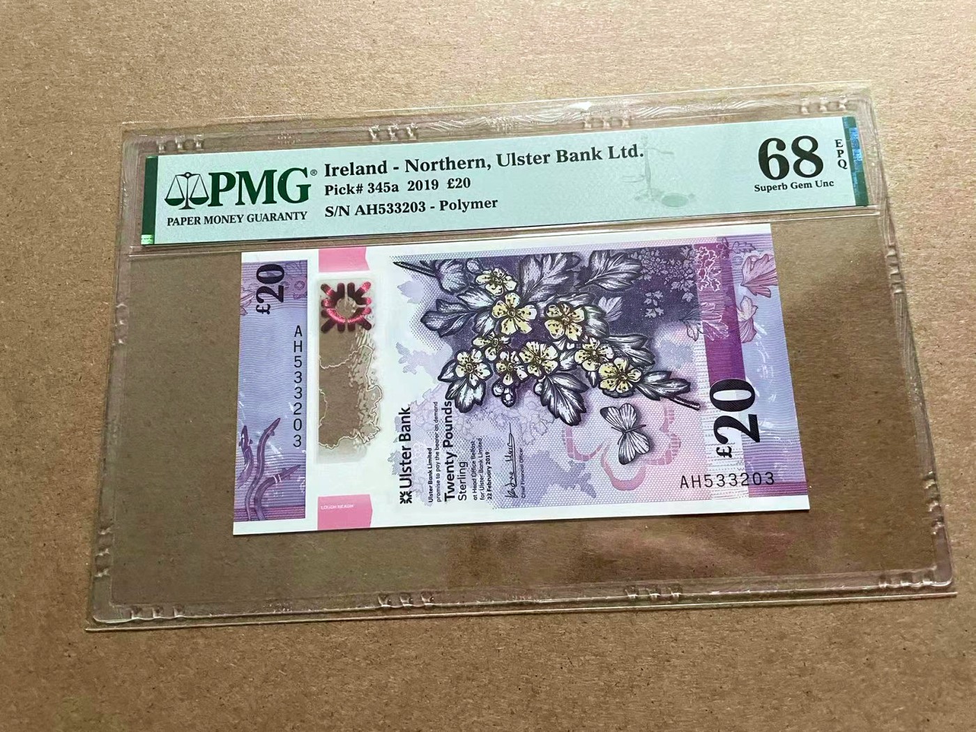 【Blue Auction】✨世界纸币精拍第434期【精】 【无47】北爱尔兰 2019年20镑 PMG68EPQ 超高分