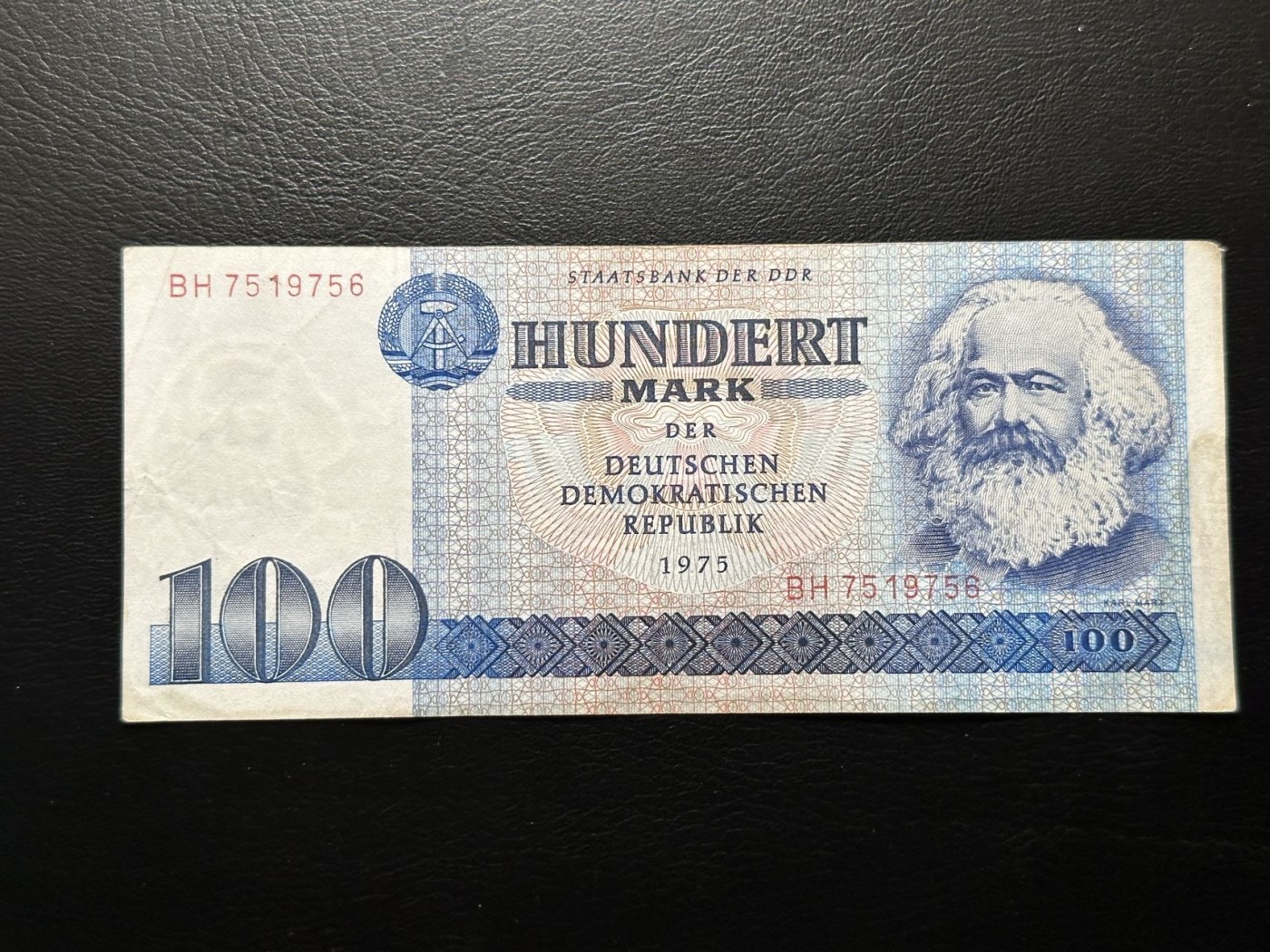 第三十六场！（本期有pmg记录仅两枚的顶级高货） 东德100马克，1975年100马克，马克思，品相unc-au，热门品种