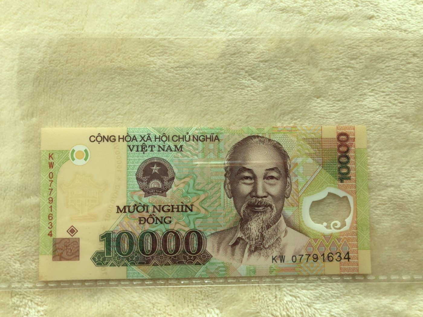 【三泉🏦Quan Se】拍卖第二十二期⚖️ 【首次上拍】越南10000盾（单面印刷塑料钞）【第一次见，没有目录，不确定是什么类别，请泉友自辨，谨慎参与】