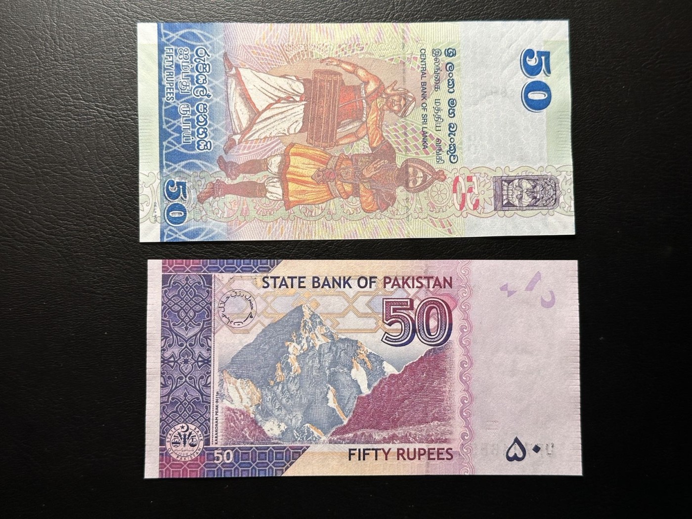 第三十六场！（本期有pmg记录仅两枚的顶级高货） 斯里兰卡和巴基斯坦50，一组两张，品相unc！荧光漂亮！