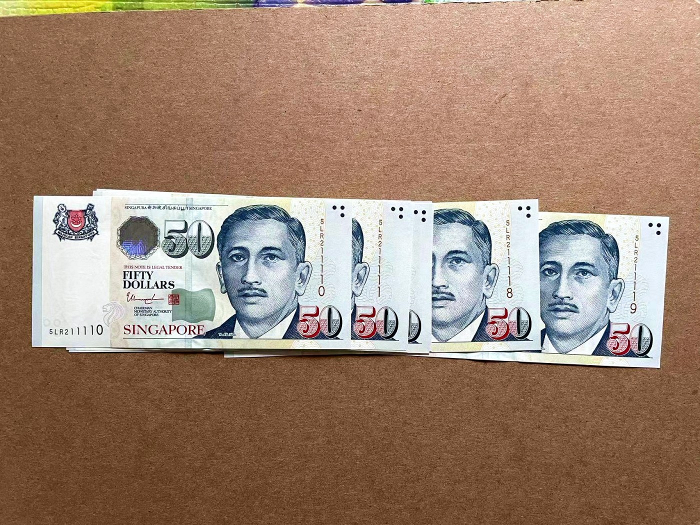 【Blue Auction】✨世界纸币精拍第434期【精】 【一组10张 包含老虎号】新加坡 人像版50元 全新UNC