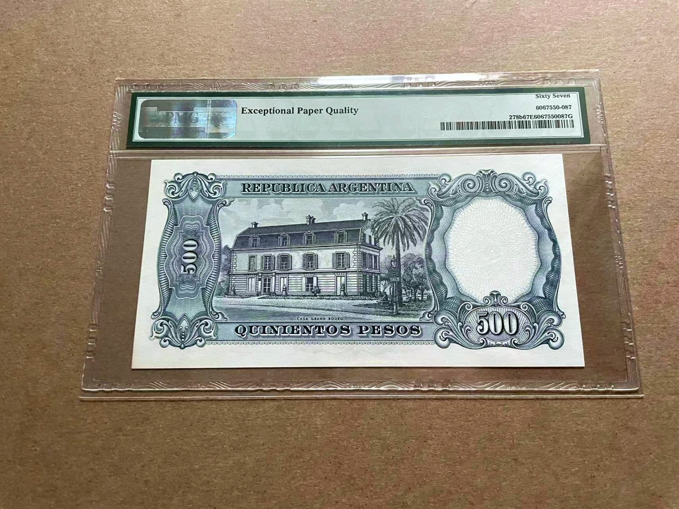 【Blue Auction】✨世界纸币精拍第434期【精】 【A冠无47】阿根廷 1964-69年500比索 PMG67EPQ 高分