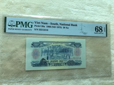 【三泉🏦Quan Se】拍卖第二十二期⚖️ - 【PMG68EPQ】靓号 越南1966年20XU（II212218）【亚军分】