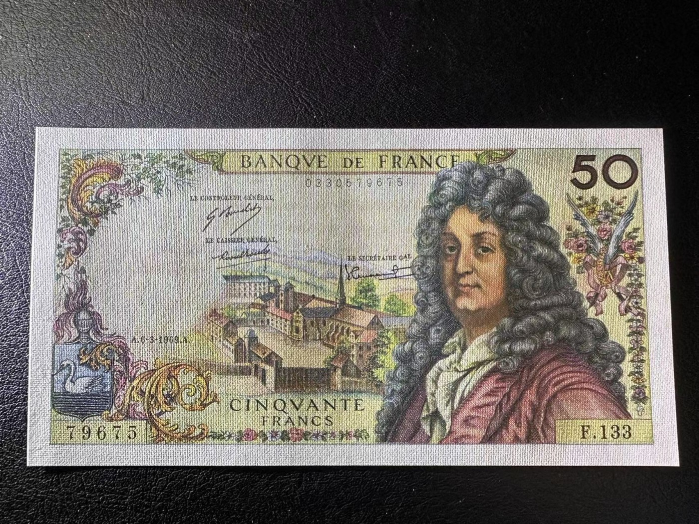 【Blue Auction】✨世界纸币精拍第434期【精】 法国 1969年50法郎 拉辛 UNC-针孔