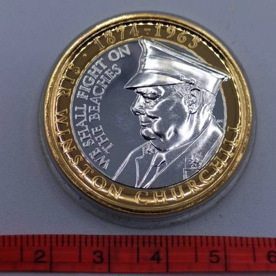 【淘币小摊】第二百六十一拍 散币场 满百包邮  每日一拍 每周一统一发货 - 直布罗陀2015年2镑丘吉尔镀金银双色铜币