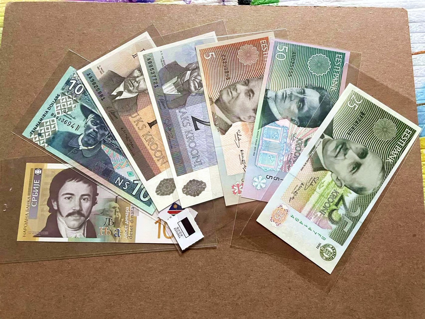 【Blue Auction】✨世界纸币精拍第434期【精】 【一组7张】爱沙尼亚、塞尔维亚、纳米比亚纸币一组 全新UNC