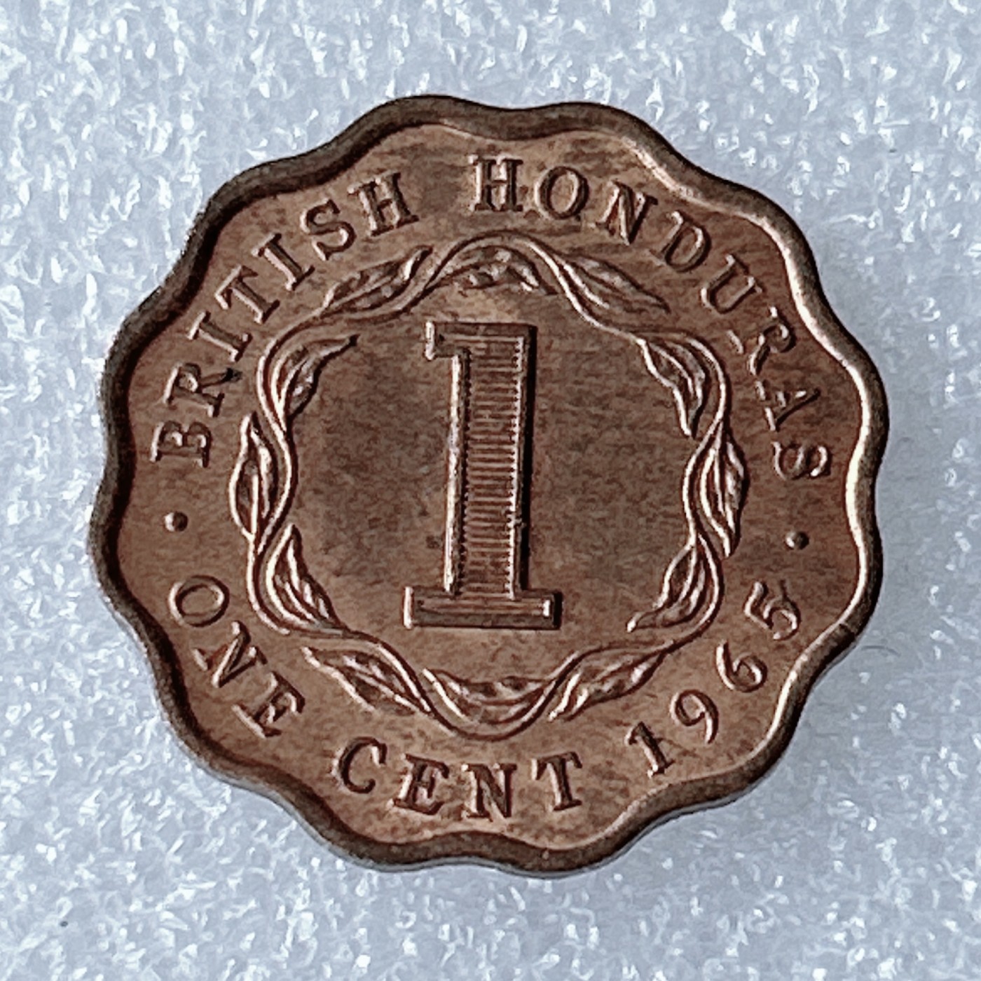 海外回流1元起拍小铺 各国钱币散币场 第8期 英属洪都拉斯1965年花边1分铜币
