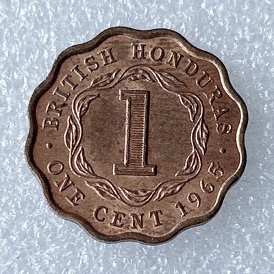 海外回流1元起拍小铺 各国钱币散币场 第8期 英属洪都拉斯1965年花边1分铜币