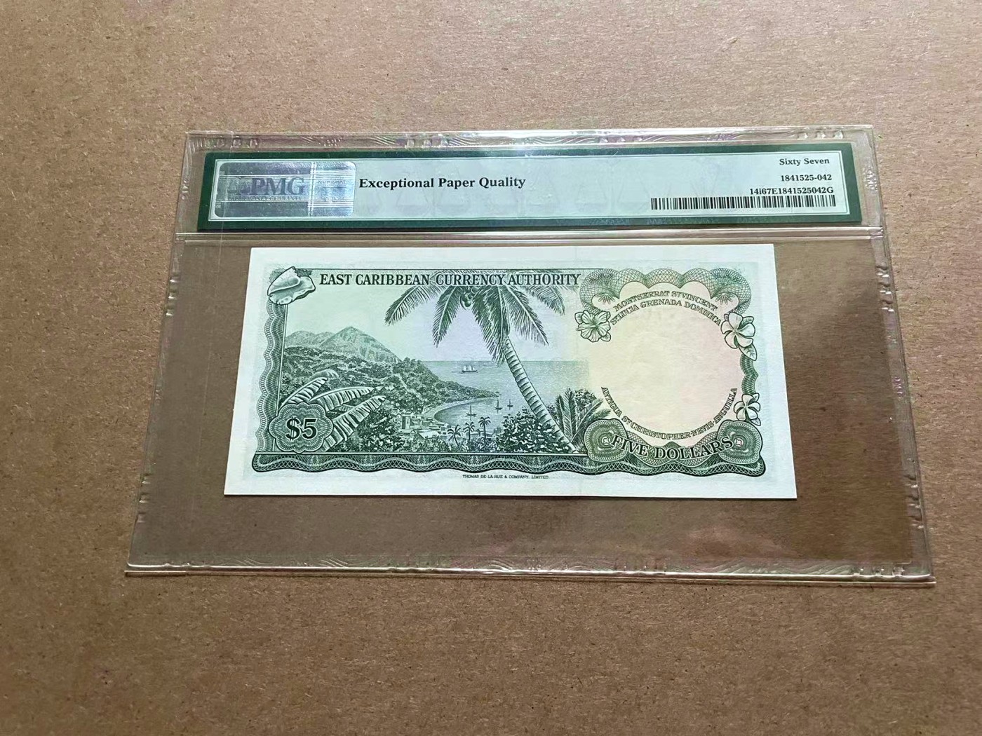 【Blue Auction】✨世界纸币精拍第434期【精】 东加勒比 1965年5元 戎装女王 PMG67EPQ 高分 
