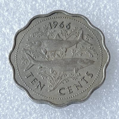 海外回流1元起拍小铺 各国钱币散币场 第8期 巴哈马1966年10分