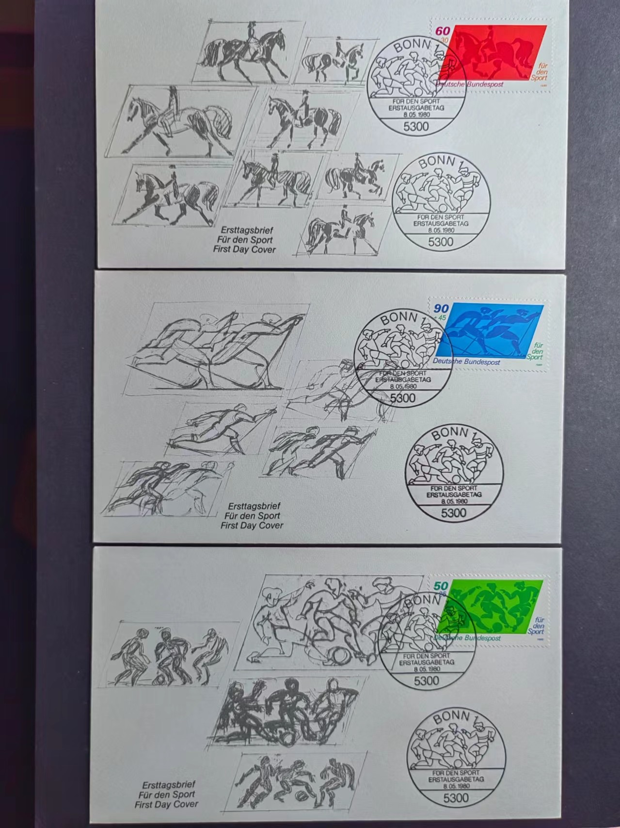 多国邮品✌（拍卖场）精品🔥专场 第④⑨场 德国🇩🇪79-80年 体育主题首日封