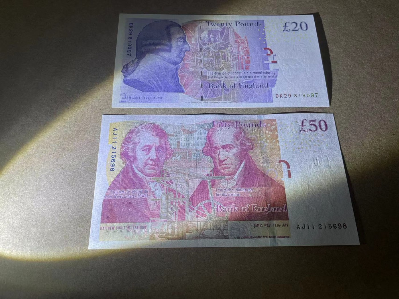 【Blue Auction】✨世界纸币精拍第435期【精】 【一组2张】英国20-50镑一组 全新UNC