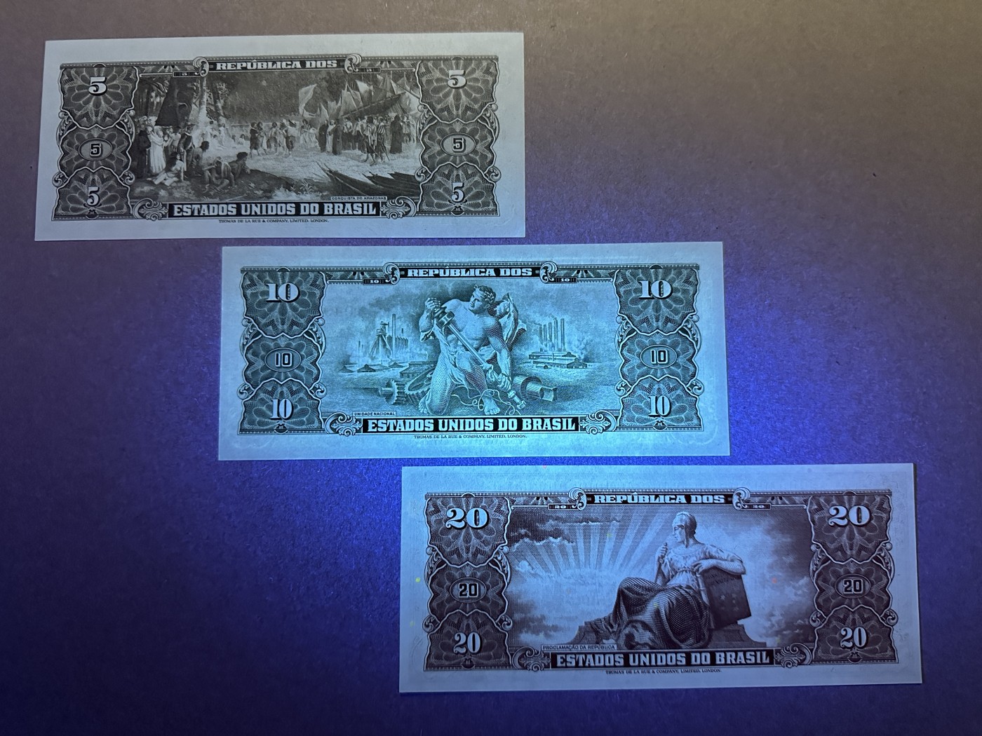 《张总收藏》138期-节后首期外币高货场 巴西5、10、20克鲁塞罗3张 UNC 1953-1960年老版本
