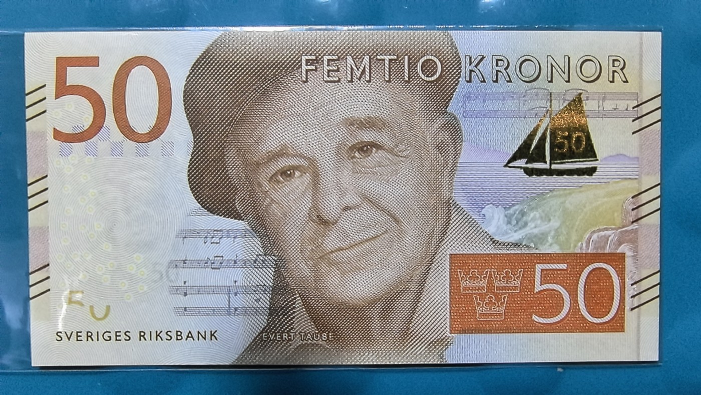 瑞典2015年50克朗 欧洲纸币 实物图 UNC