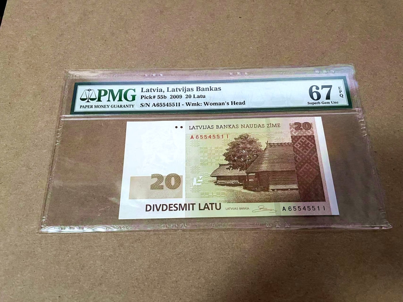 【Blue Auction】✨世界纸币精拍第435期【精】 拉脱维亚 2009年20拉图 PMG67EPQ 高分