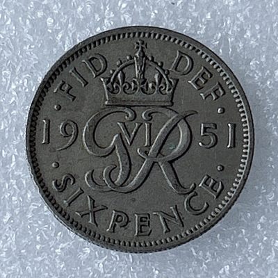 海外回流1元起拍小铺 各国钱币散币场 第8期 英国1951年6便士 乔六