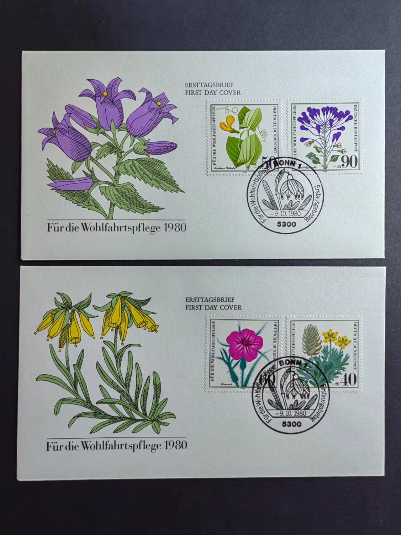 多国邮品✌（拍卖场）精品🔥专场 第④⑨场 德国🇩🇪1980年 濒危的野生花卉 植物 4全