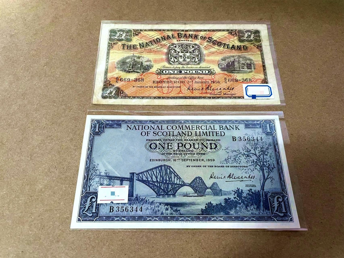 【Blue Auction】✨世界纸币精拍第435期【精】 【一组2张】苏格兰 1956-59年1镑 品相如图