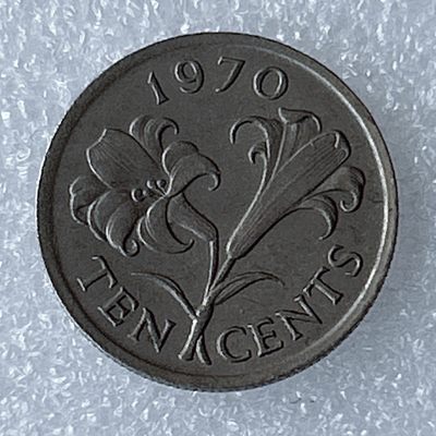 海外回流1元起拍小铺 各国钱币散币场 第8期 百慕大1970年10分百合花镍币