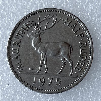 海外回流1元起拍小铺 各国钱币散币场 第8期 英属毛里求斯1975年半卢比