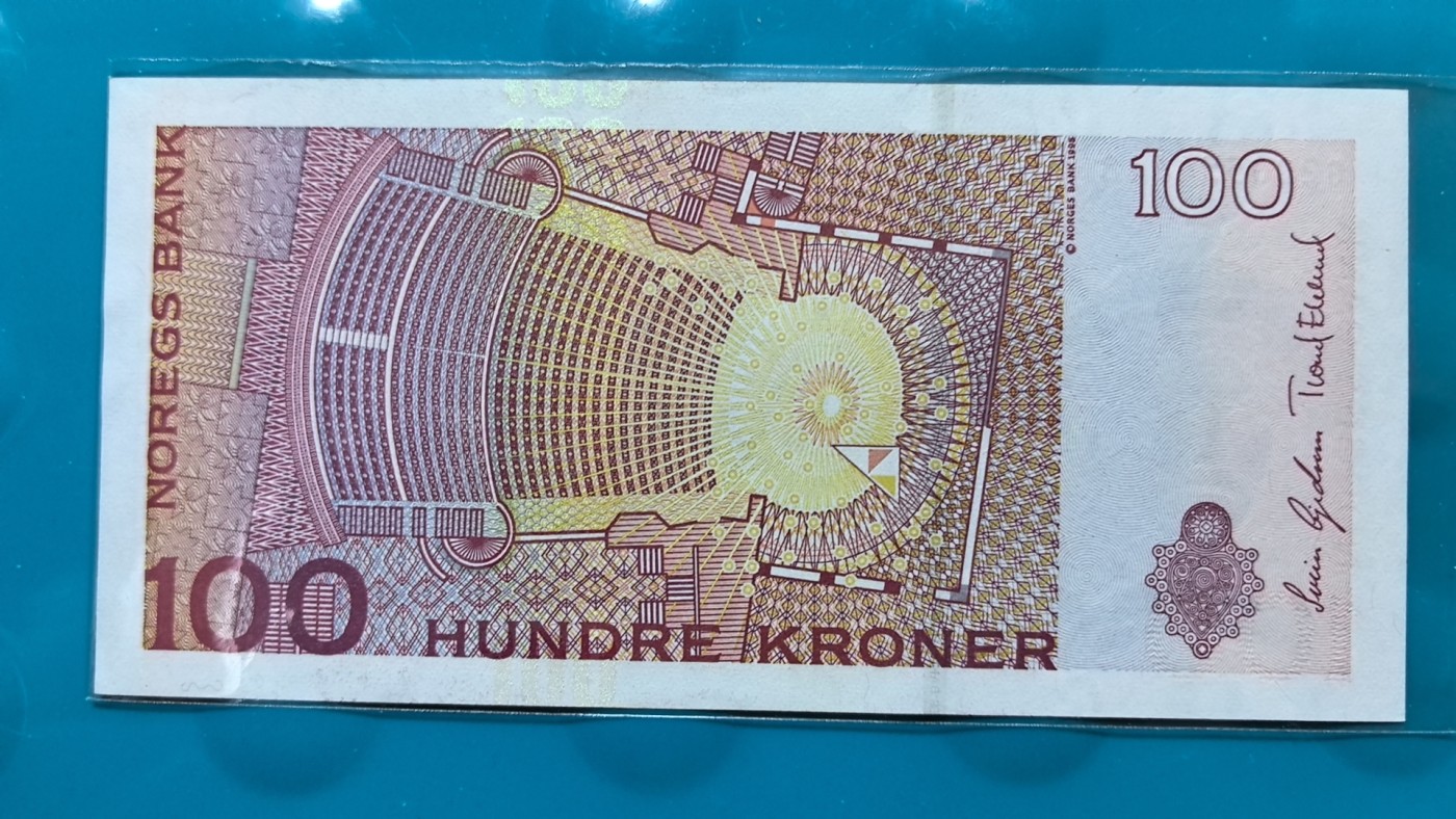 挪威2010年100克朗 实物图 欧洲纸币 UNC