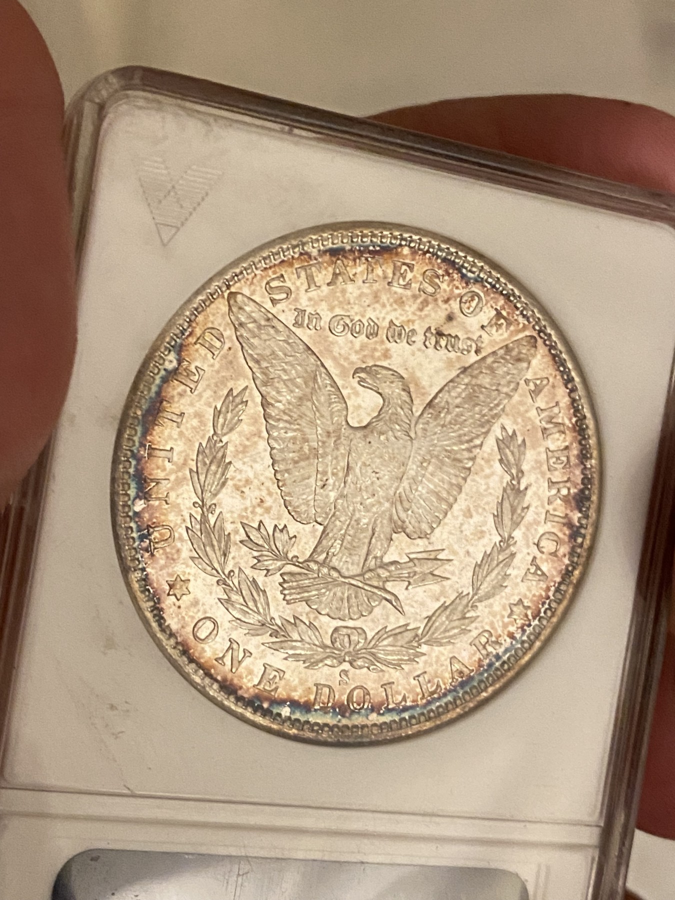 万国钱币拍卖第021期（龙年首拍） ANACS MS66DMPL 1880年美国摩根女神银元1美元 极致环彩+深度镜面 ANACS老盒难得