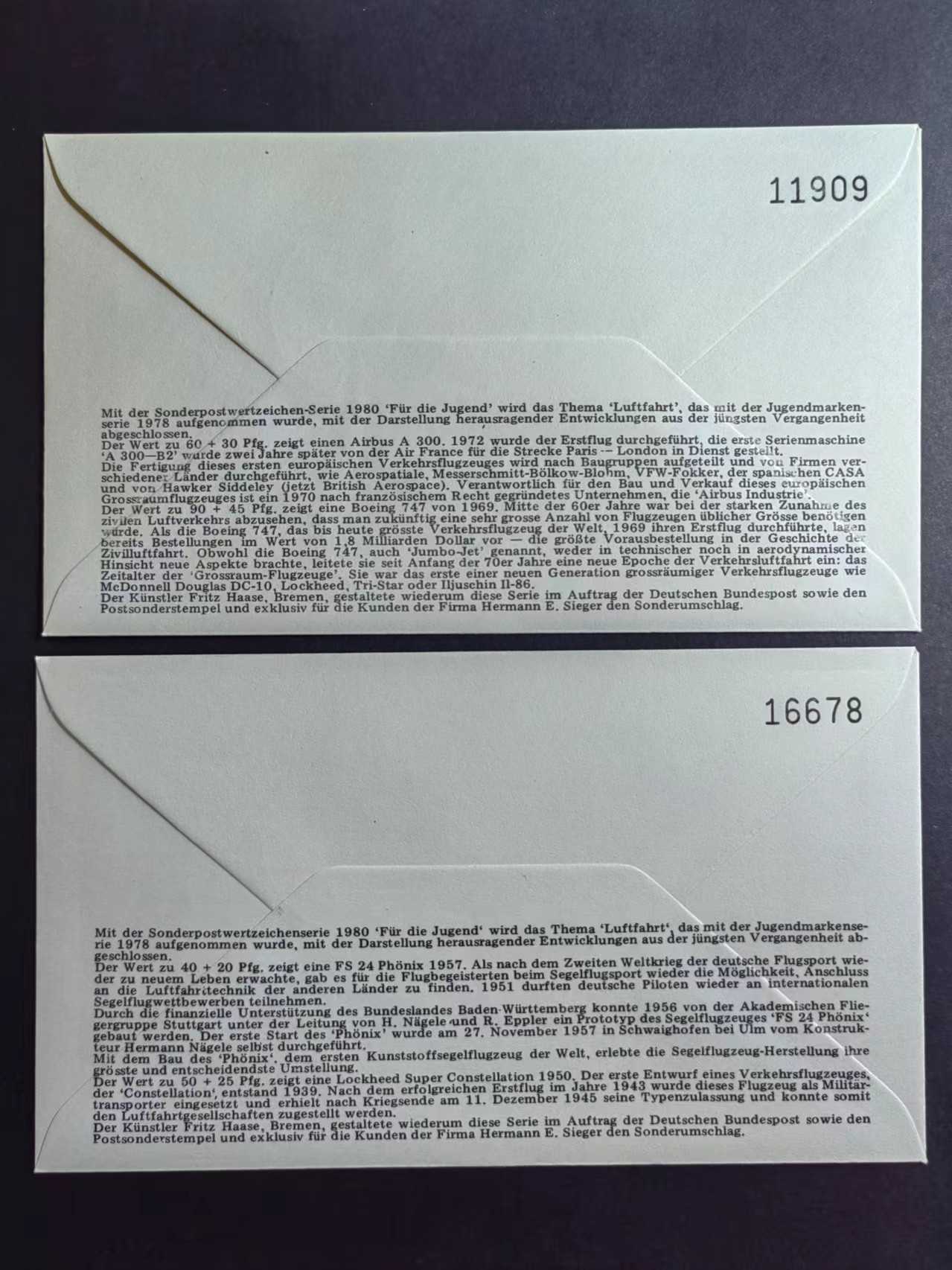 多国邮品✌（拍卖场）精品🔥专场 第④⑨场 德国 🇩🇪1980年首飞首日封