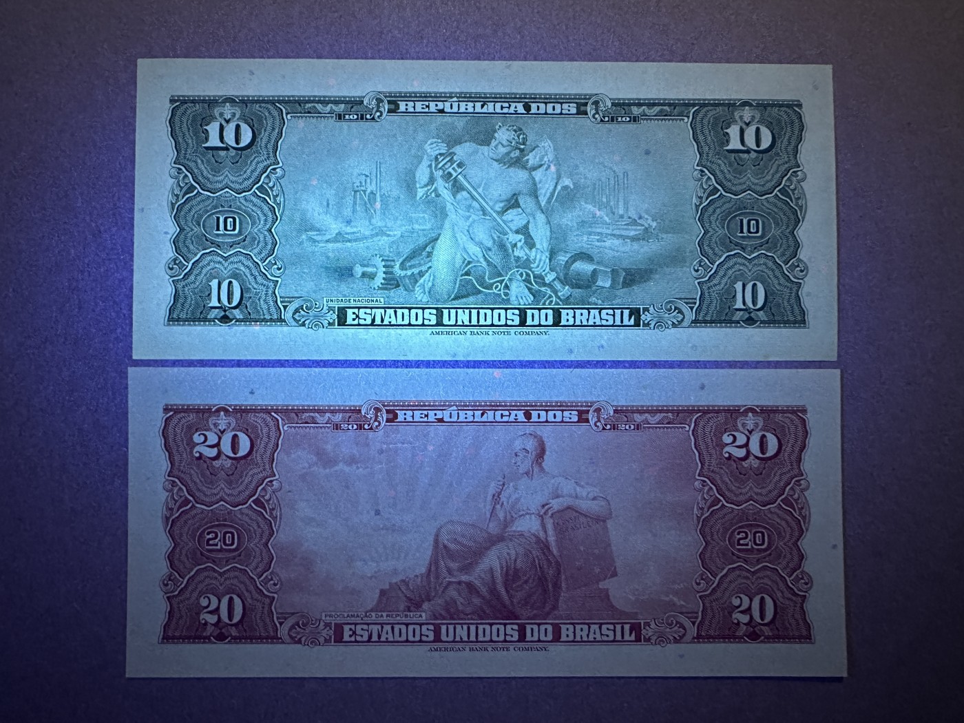 《张总收藏》138期-节后首期外币高货场 巴西10、20克鲁塞罗2张 UNC 1961年发行老版本