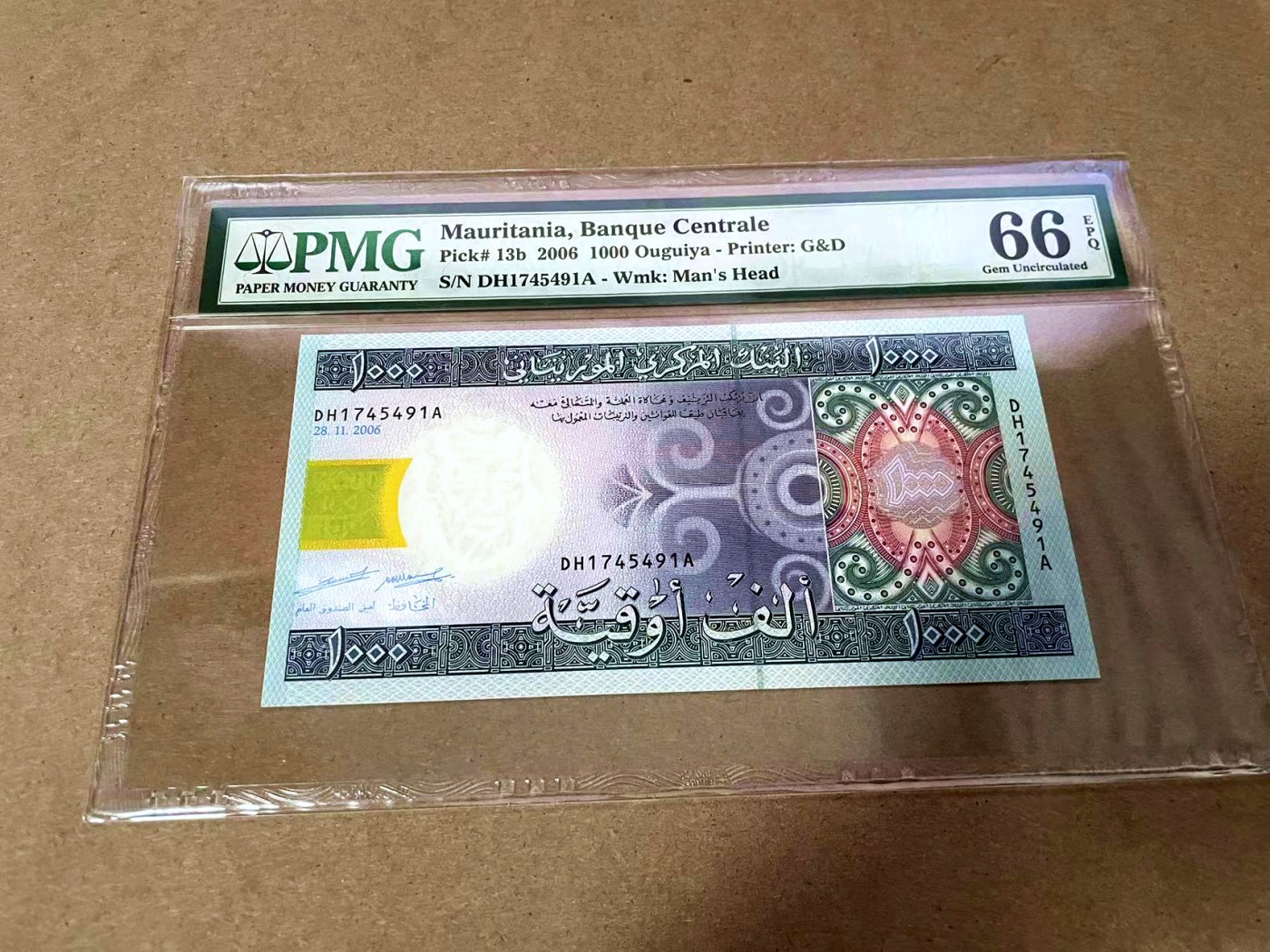 【Blue Auction】✨世界纸币精拍第435期【精】 毛里塔尼亚 2006年1000乌吉亚 PMG66EPQ  
