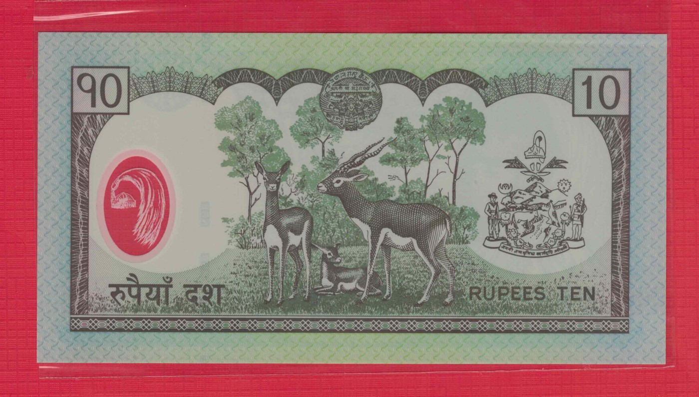 尼泊尔2005年10卢比 塑料钞 亚洲币 实物图 UNC
