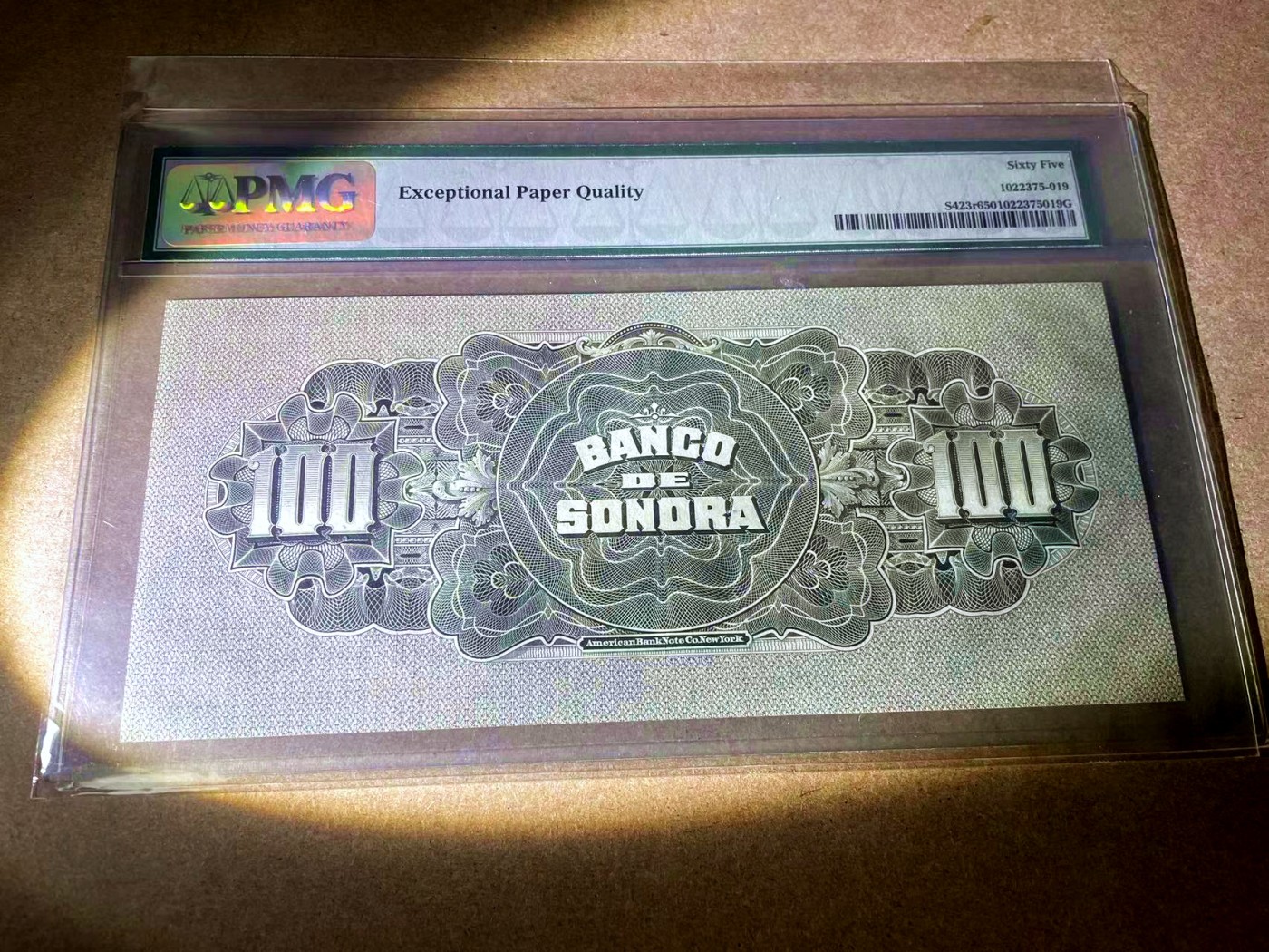 【Blue Auction】✨世界纸币精拍第435期【精】 【无47】墨西哥 1897-1911年100比索 PMG65EPQ 第一代壳子少见 ABNC出品  小女孩 设计精美
