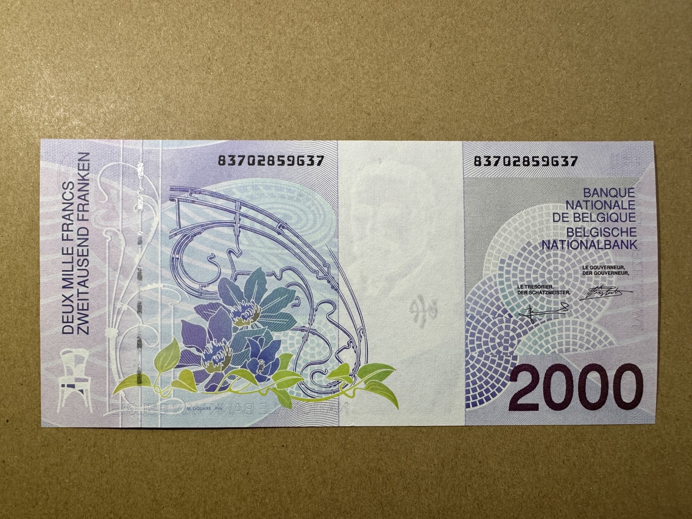 《张总收藏》138期-节后首期外币高货场 比利时2000法郎 UNC 比利时建筑师霍尔塔