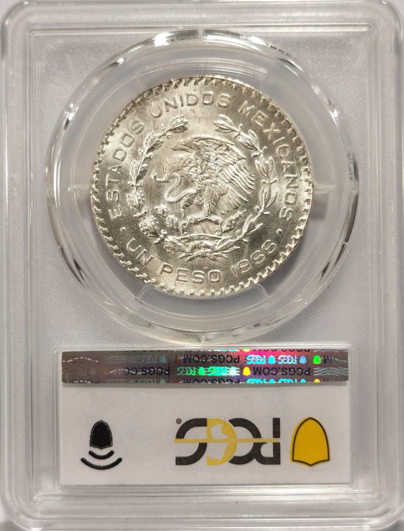 博洋堂世界钱币拍卖第151期（全场包邮） PCGS MS65 墨西哥1966年1比索鹰洋银币