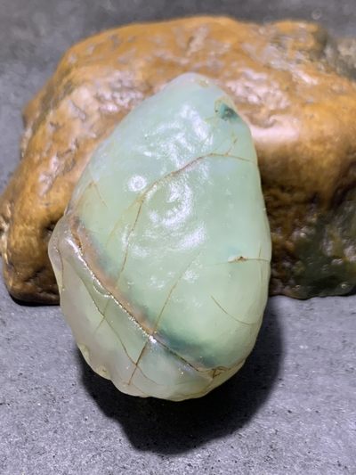 放福利！精美天然戈壁冰皮绿糖心冰裂纹玛瑙原石吊坠一颗 - 放福利！精美天然戈壁冰皮绿糖心冰裂纹玛瑙原石吊坠一颗