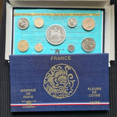 道一币馆币章第三十八场 - 原盒证封装 法国1978年套币十枚 含银币