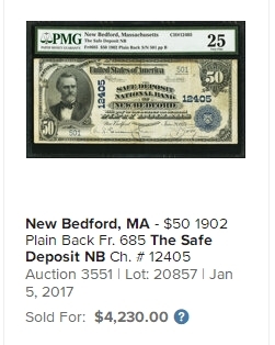 【Blue Auction】✨世界纸币精拍第435期【精】 【26小号 带星原票极罕见 加州洛杉矶银行版本少见 飘逸的手签】美国 1902年50美金 次高值 大票幅 双面雕刻非常精美 油墨光鲜 正面人物为威廉·麦金莱总统时期的美国国务卿约翰·谢尔曼 背面大场景 露奶的缪斯女神设计非常清新甜美 工厂冒着灰烟和时代的列车标志着美国加速工业化进程 PMG55EPQ星星 副行长小签名非常罕见  该面值烂品都非常贵