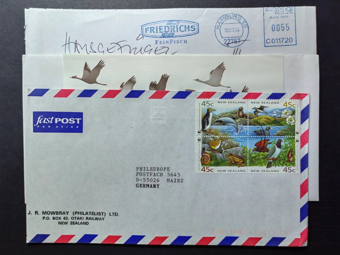 多国邮品✌（拍卖场）精品🔥专场 第④⑨场 新西兰🇳🇿航空实寄邮封+德国小型张实寄邮封+德国电子票实寄邮封