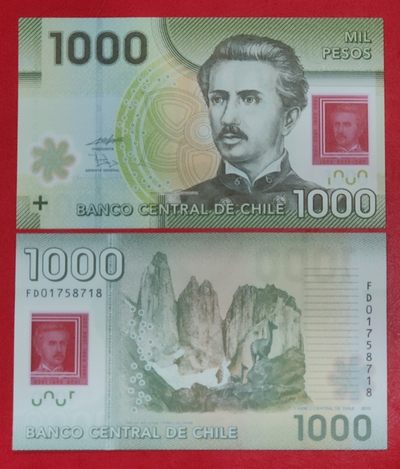 【美洲】智利1000比索 塑料钞 2010年 全新UNC  - 【美洲】智利1000比索 塑料钞 2010年 全新UNC 