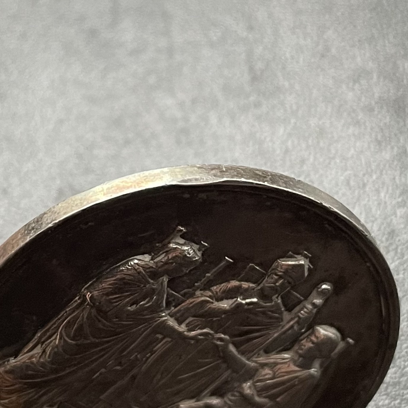 「木头集藏」章牌专场-第38期 1883年法国婚礼银章   直径：37mm，21.9g，边铭：丰饶角 ARGENT