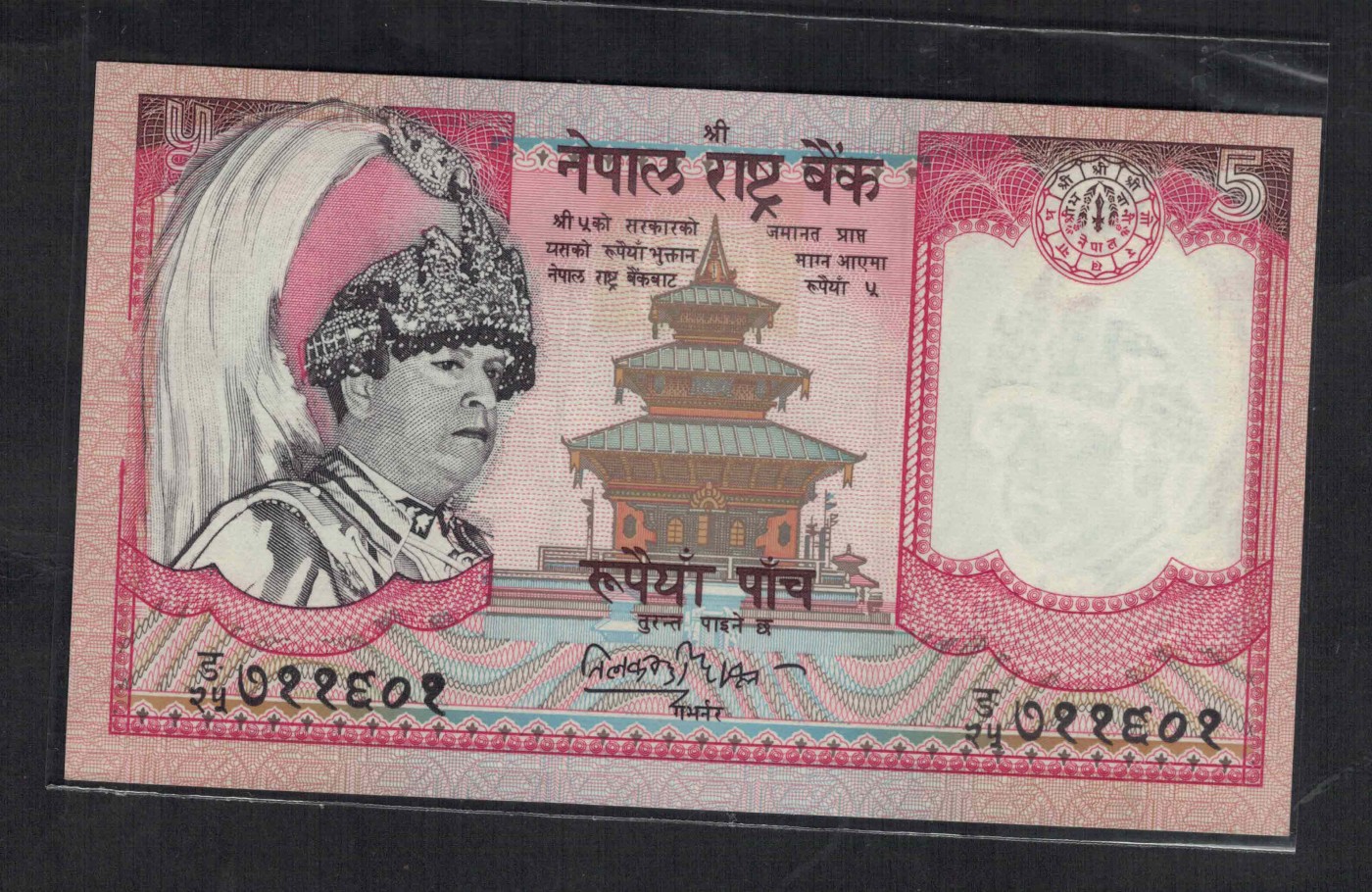 尼泊尔2006年5卢比 P-53 亚洲纸币 实物如图 UNC