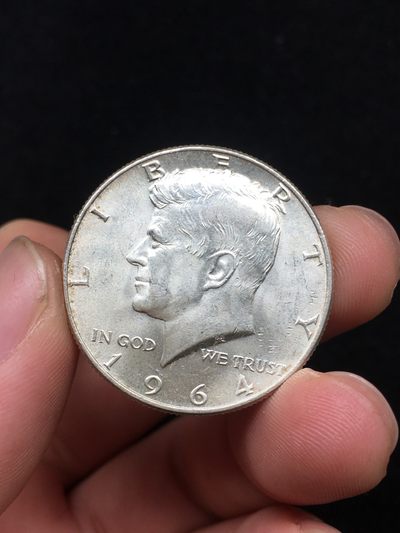 斋古钱币世界银币周三专场，全场包邮 - 原光卷拆美国1964年肯尼迪半美元银币高银